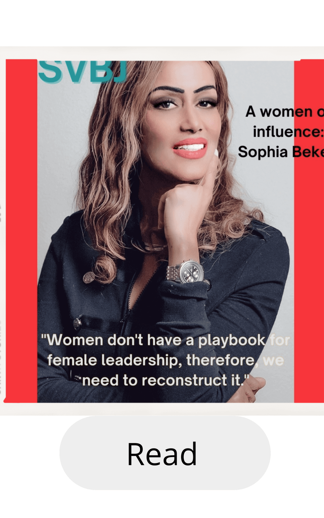 Sophia Bekele A women of Influence Award by Silicon Valley Business Journal