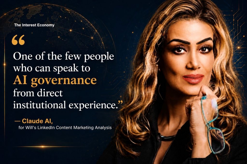Claude AI analysis states Sophia Bekele is 'one of the few people who can speak to AI governance from direct institutional experience.
